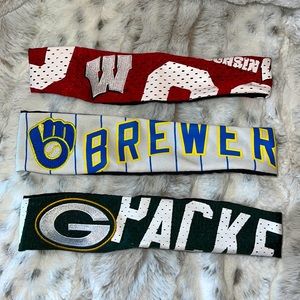 Set of Three Wisconsin Teams Headbands